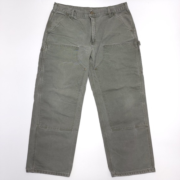 Vintage Carhartt B136‎ MOS Double Knee Carpenter Pants 38x30 Moss Green Y2K USA